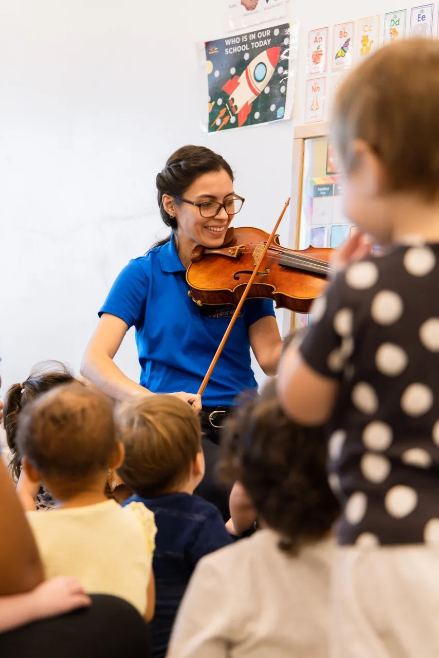 Children enjoying music and movement activities